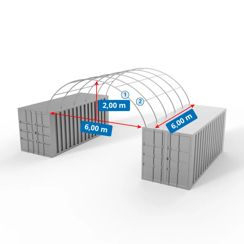 Strecha kontajnera 6x6m PVC 750g/m2