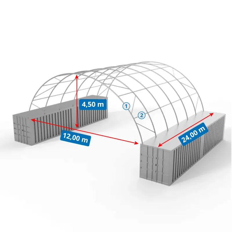 Strecha kontajnera 12x24m PVC 900g/m2