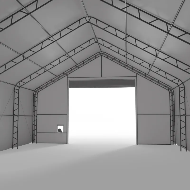 Stanová hala so šikmou strechou 12,2x24,4m PVC 750g/m2