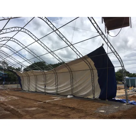 Stanová hala so šikmou strechou 12,2x18,3m PVC 750g/m2
