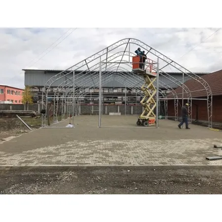 Stanová hala so šikmou strechou 12,2x18,3m PVC 750g/m2