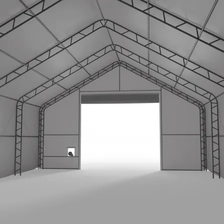 Stanová hala so šikmou strechou 12,2x18,3m PVC 750g/m2