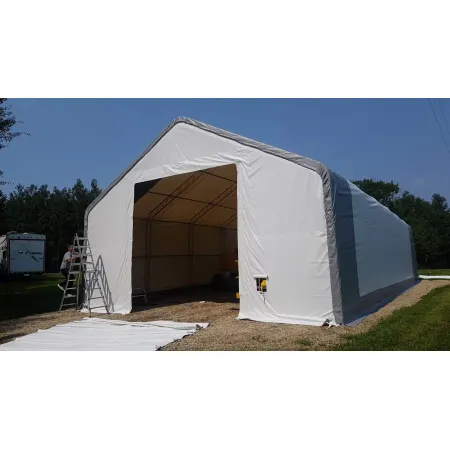 Stanová hala so sedlovou strechou 9,15x12,2 m PVC 750 g/m²