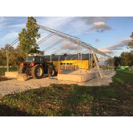 Stanová hala so sedlovou strechou 10x15,25 m PVC 900 g/m²