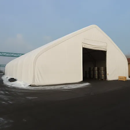 Stanová hala so šikmou strechou 21,35x36,6m PVC 750g/m2