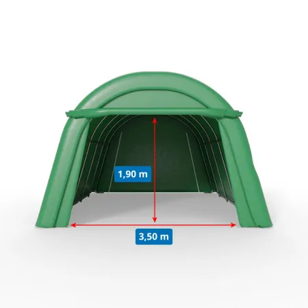 Plachtový garážový stan v zelenom vyhotovení 3,66x6,1 m PVC 750 g/m²