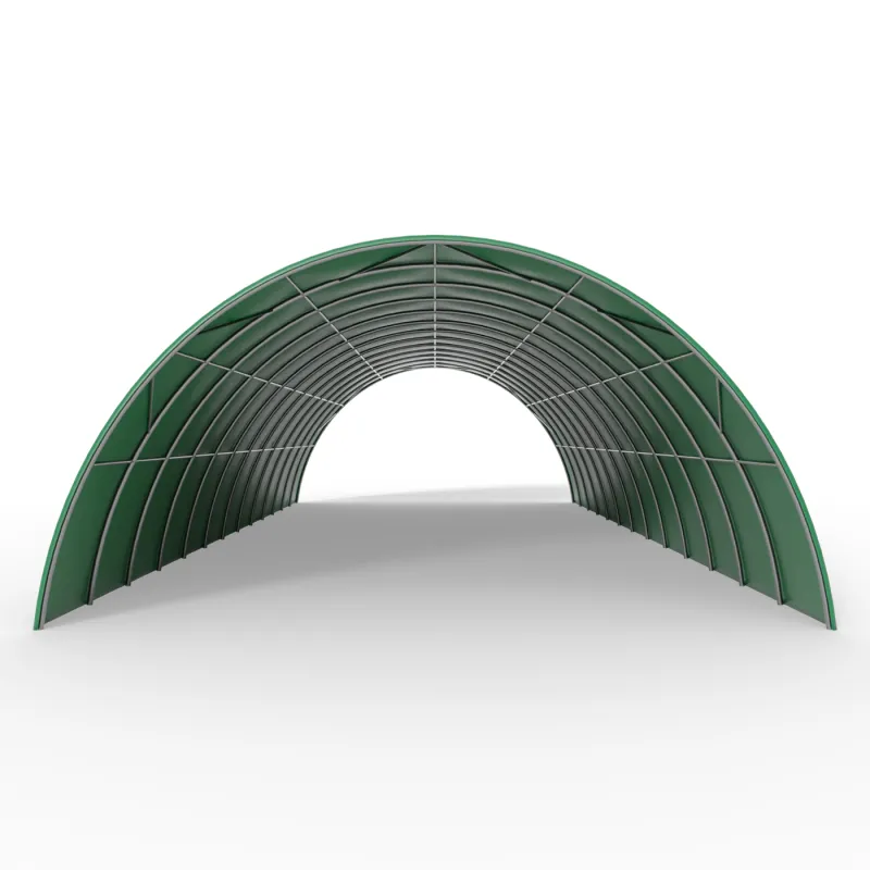 Oblúková plachtová hala 12,2x30m PVC 900g/m² v zelenej verzii