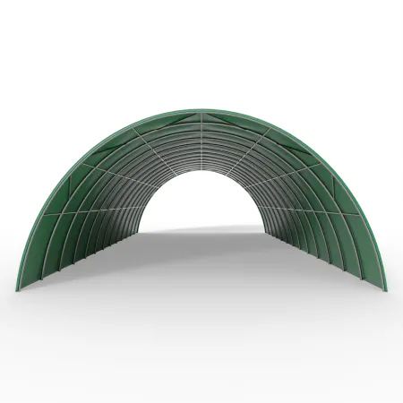 Oblúková plachtová hala 12,2x30m PVC 900g/m² v zelenej verzii