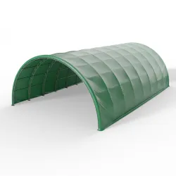 Oblúková plachtová hala 15,25x36,6m PVC 750g/m² v zelenej verzii