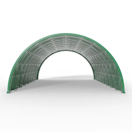 Oblúková plachtová hala 15,25x36,6m PVC 750g/m² v zelenej verzii