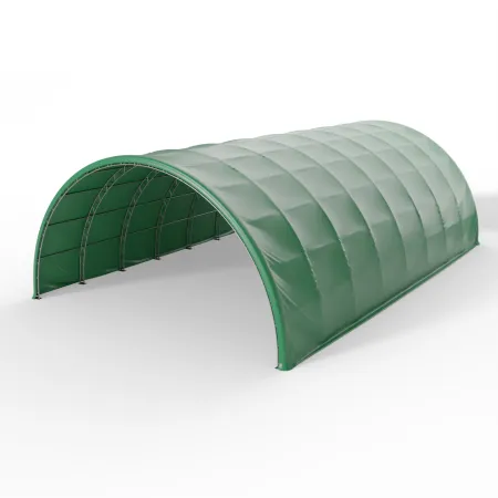 Oblúková plachtová hala 15,25x36,6m PVC 900g/m² v zelenej verzii