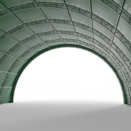 Oblúková plachtová hala 15,25x45,75m PVC 750g/m² v zelenej verzii