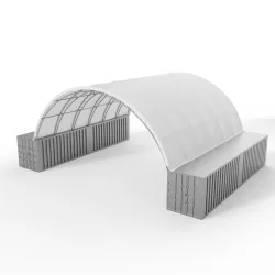 Zosilnená strecha kontajnera 12x24m PVC 750g/m2