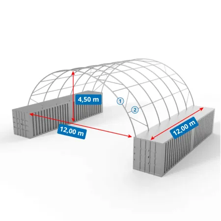 Strecha kontajnera 12x12m PVC 900g/m2