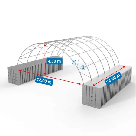Strecha kontajnera 12x24m PVC 900g/m2