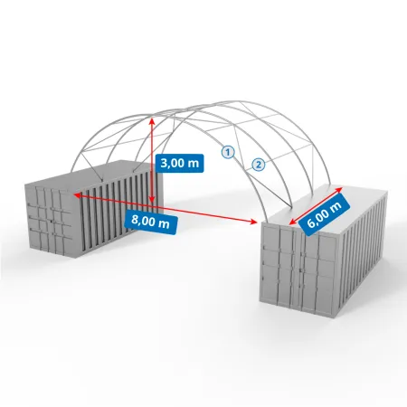 Strecha kontajnera 8x6m PVC 900g/m2