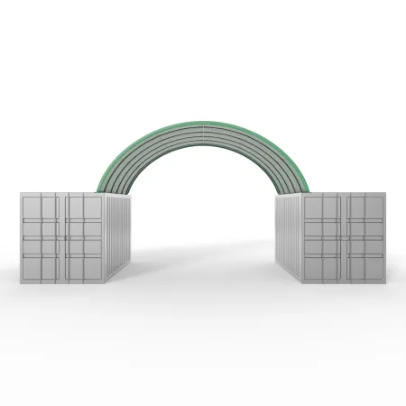 Kontajnerové prestrešenie v zelenom vyhotovení 6x6 m PVC 750 g/m²