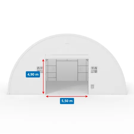Zakrivená stanová hala 15,25x30,5 m PVC 900g/m2