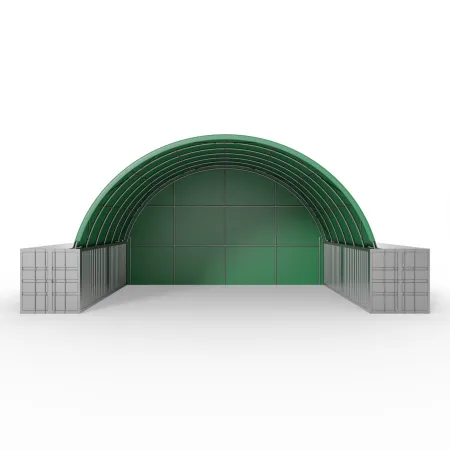 Zadná stena pre zastrešenie kontajnera zo zeleného 6m PVC 750g/m2
