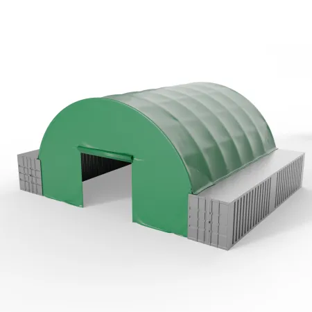 Predná stena pre zastrešenie kontajnera zo zeleného 6m PVC 750g/m2