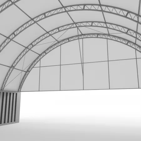 Štítový kryt s rámom pre prestrešenie zosilneného 12 m PVC 900 g/m²