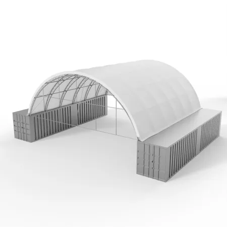 Štítový kryt s rámom pre prestrešenie zosilneného 12 m PVC 750 g/m²