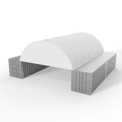 Štítová clona s rámom pre zastrešenie 8m PVC 900g/m²