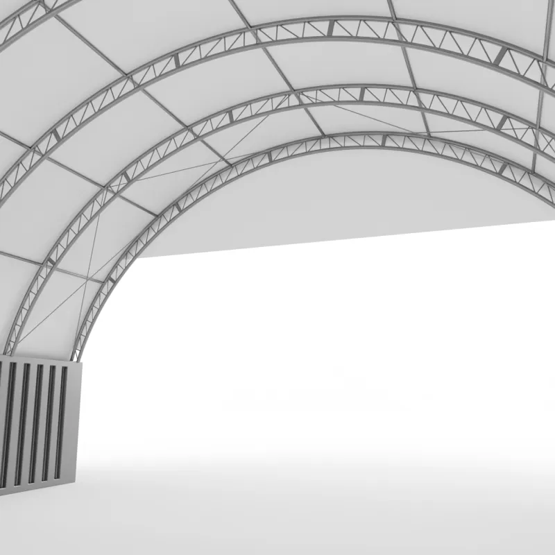 Štítová clona s rámom pre zosilneného zastrešenie 12m PVC 750g/m²