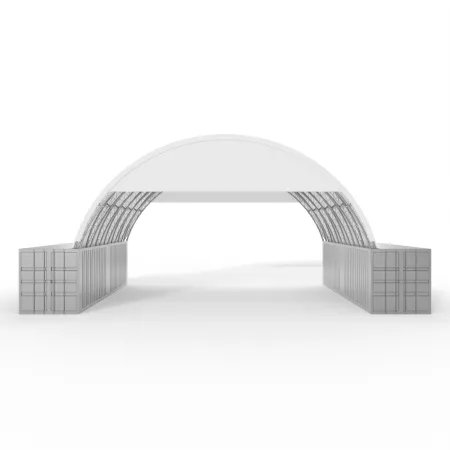 Štítový kryt s rámom pre zosilneného zastrešenie 12m PVC 900g/m²