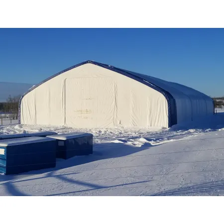 Stanová hala so šikmou strechou 15,25x30,5m PVC 750g/m2