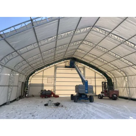 Stanová hala so šikmou strechou 15,25x30,5m PVC 750g/m2