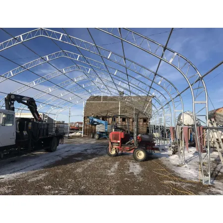 Stanová hala so šikmou strechou 15,25x30,5m PVC 750g/m2