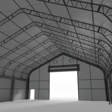 Stanová hala XL so sedlovou strechou 15,25x24,4m PVC 750g/m2