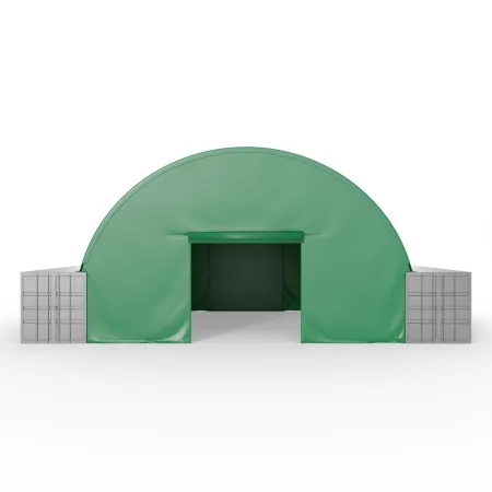 Predná stena pre kontajnerové prestrešenie v zelenom vyhotovení 6 m PVC 750 g/m²