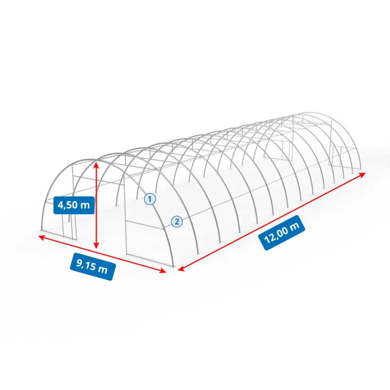 Plachtová hala 9,15x12m PVC 750g/m²