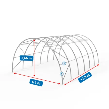 Plachtová hala 6,1x12,8 m PVC 750g/m²