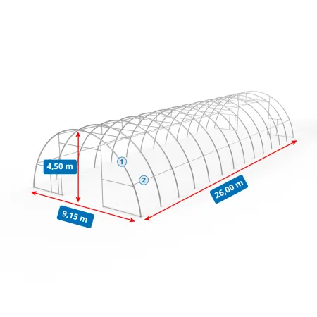 Plachtová hala 9,15x26m PVC 750g/m²