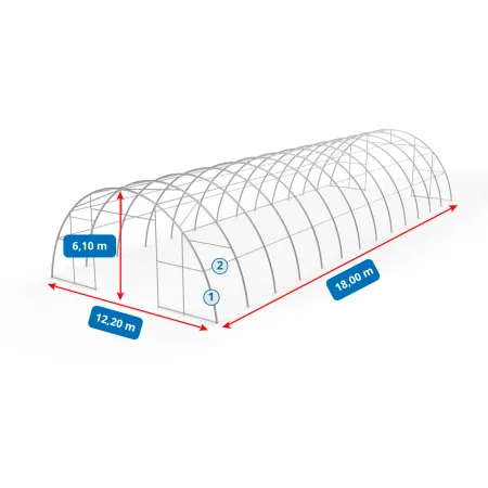 Plachtová hala 12,2x18m PVC 750g/m²