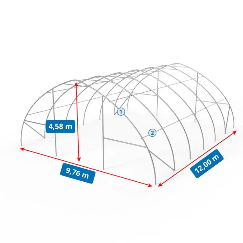 Plachtová hala 9,76x12m PVC 900g/m²