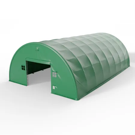 Zosilnená oblúková stanová hala 15,25x24,4 m PVC 750g/m² zelená verzia