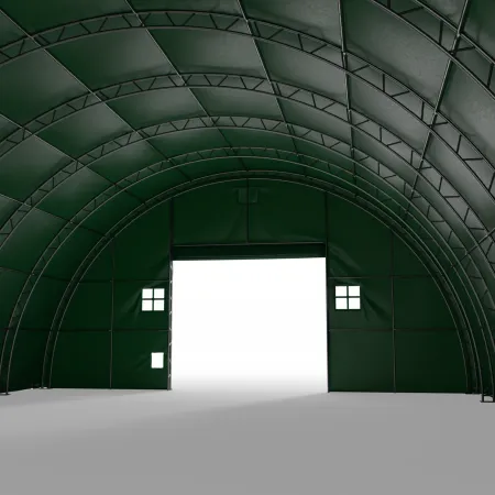 Zosilnená oblúková stanová hala 15,25x30,5m PVC 750g/m² zelená verzia