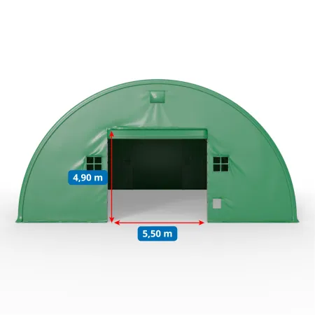 Plachtová hala 15,25x36,6m PVC 900g/m² v zelenej verzii