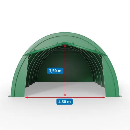 Plachtová hala 6,1x9,15 m PVC 900 g/m² v zelenom vyhotovení