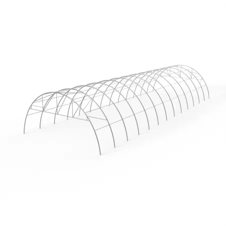 Štítový kryt s rámom pre oblúkovú halu 12 m v zelenom vyhotovení PVC 900 g/m²