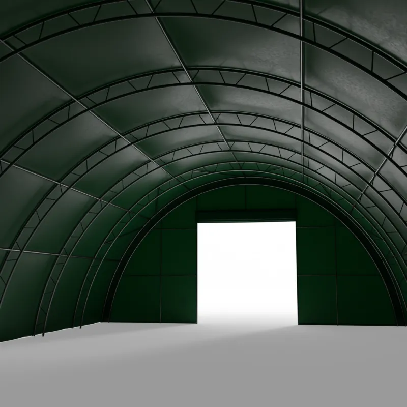 Plachtová hala zosilnená 12,2x30 m PVC 900 g/m² v zelenom vyhotovení