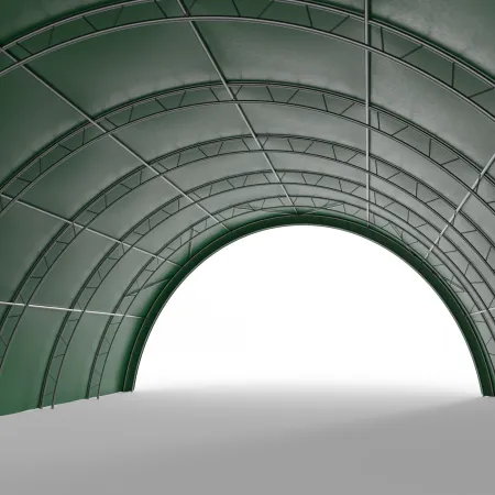Zosilnená oblúková stanová hala 12,2x18 m PVC 750 g/m² v zelenom vyhotovení