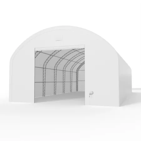 Plachtová hala s vertikálnymi bočnými stenami 12,2x18,3 m PVC 900 g/m²