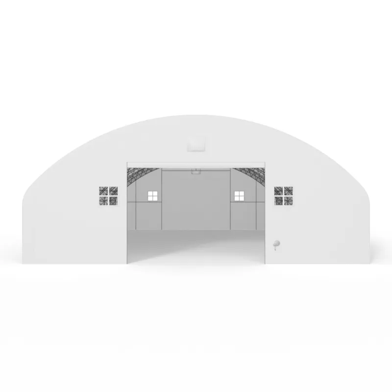 Plachtová hala s vertikálnymi bočnými stenami 15,25x18,3 m PVC 750 g/m²