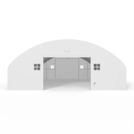 Plachtová hala s vertikálnymi bočnými stenami 15,25x18,3 m PVC 750 g/m²