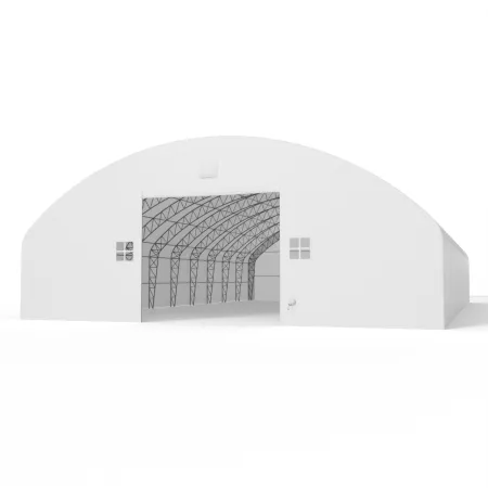 Plachtová hala s vertikálnymi bočnými stenami 18,3x24,4 m PVC 900 g/m²